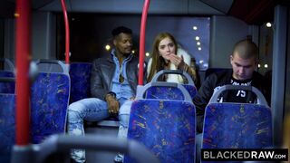 BLACKEDRAW Two Beauties Fuck Giant BBC On Bus!