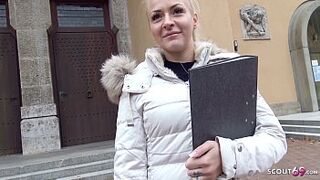 GERMAN SCOUT - 21yr YOUNG COLLEGE GIRL SEDUCE TO FUCK AT REAL STREET PICK UP CASTING