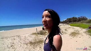 Skinny Teen Tania Pickup for First Assfuck at Public Beach by old Guy