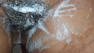 I shave my hairy pussy and moan - Lesbian Illusion Girls