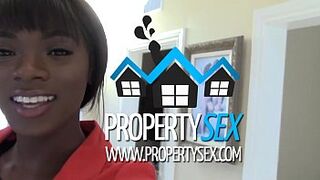 PropertySex - Beautiful black real estate agent interracial sex with buyer